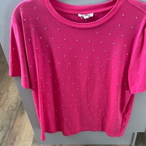 Pink Short Sleeve Tee with Studs